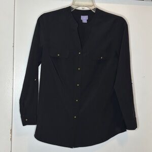 Laura Scott Black Blouse